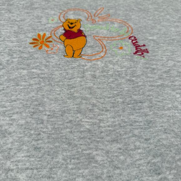 Vintage Winnie the Pooh Gray Embroidered Crewneck Sweatshirt Made in USA Large - Picture 4 of 7